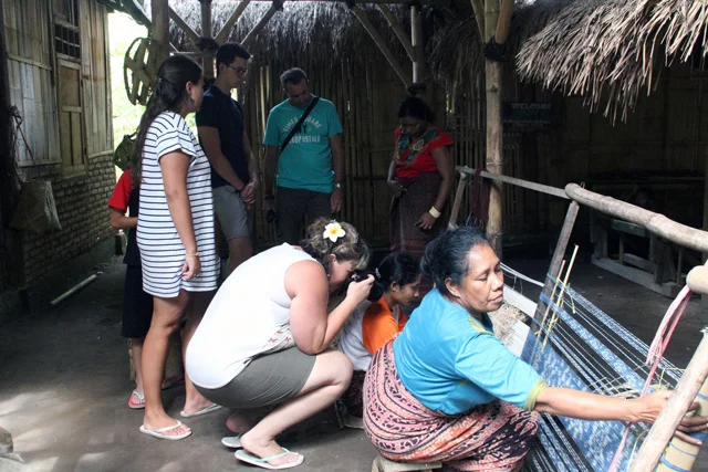 Ikat Weaving Process